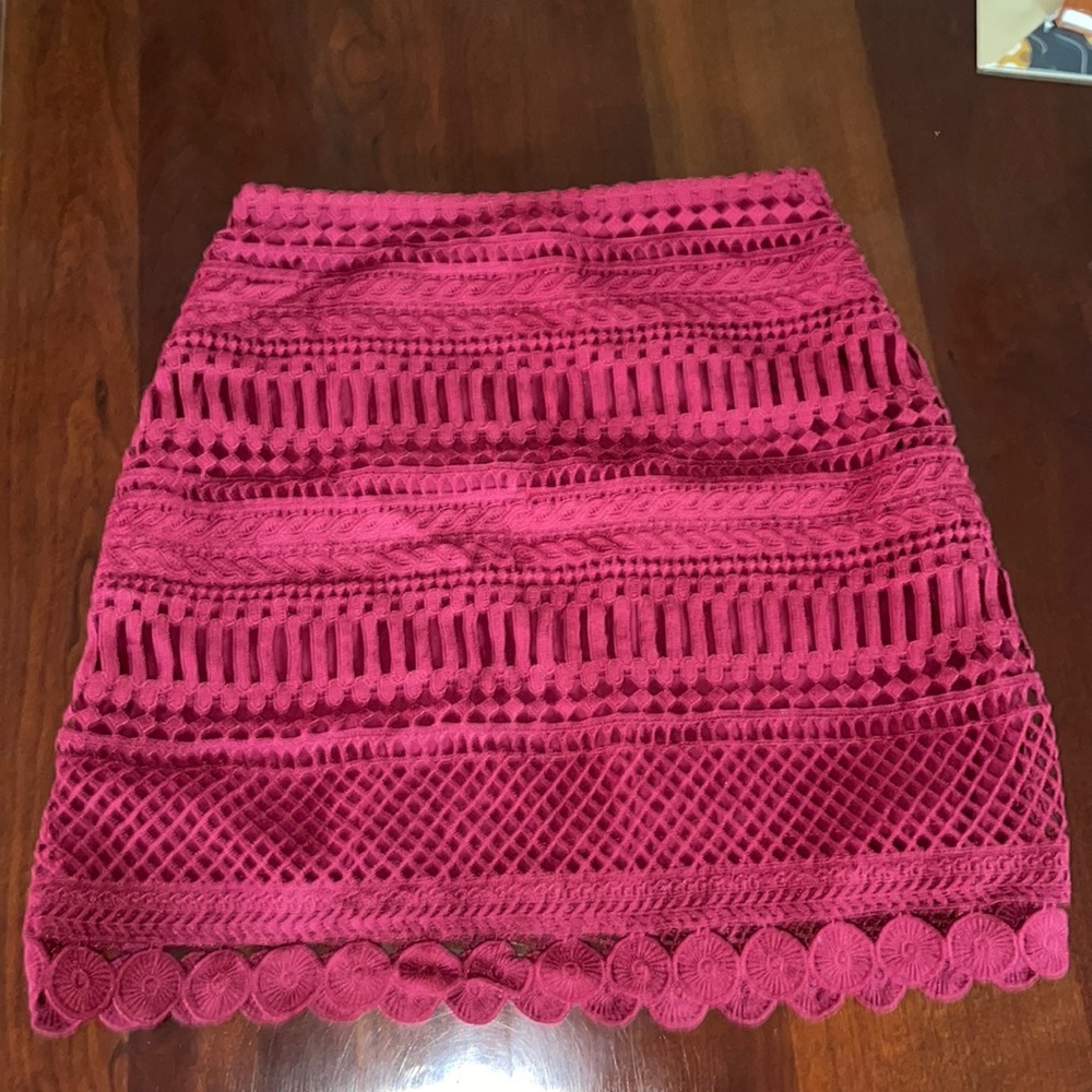 Red detailed mini skirt